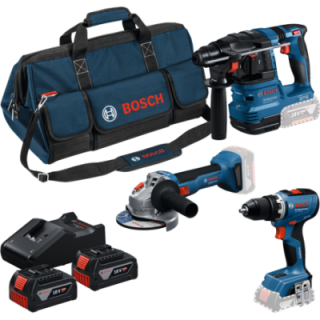 COMBO KIT 3 OUTILS GSR 18V-65+GBH 18V-22+GWS18V-8 (2x4)sac
