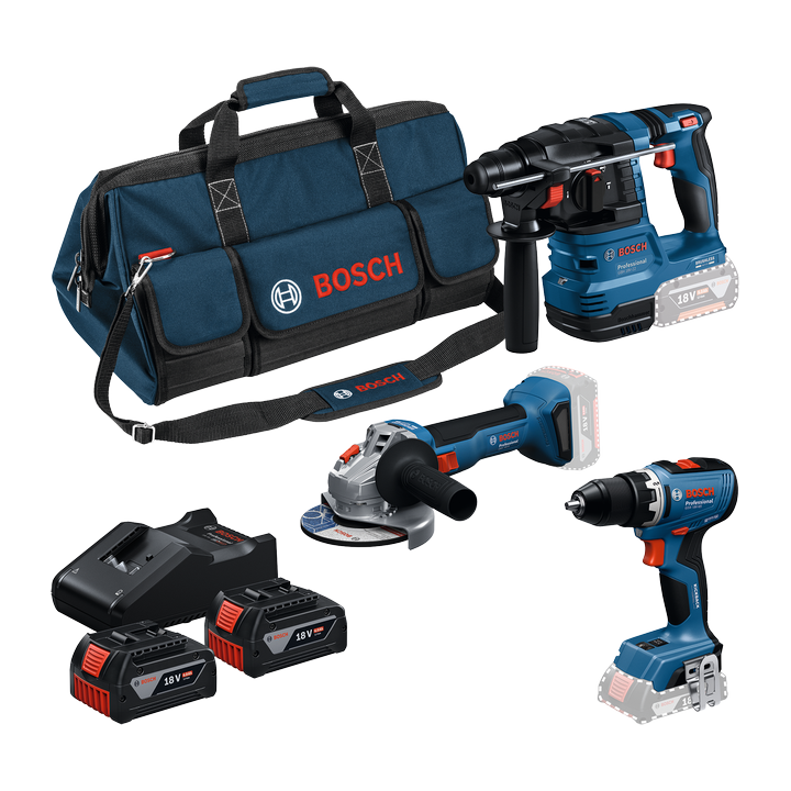 COMBO KIT 3 OUTILS GSR 18V-65+GBH 18V-22+GWS18V-8 (2x4)sac